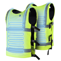 High-vis yellow unisex Breeze II cooling vest with cooling zones highlighted on front and back