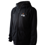 Ridge Men's Heated Hoodie in Onyx, front view on transparent background