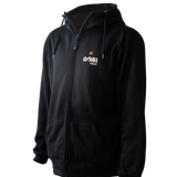 Ridge Men's Heated Hoodie in Onyx, front view on transparent background
