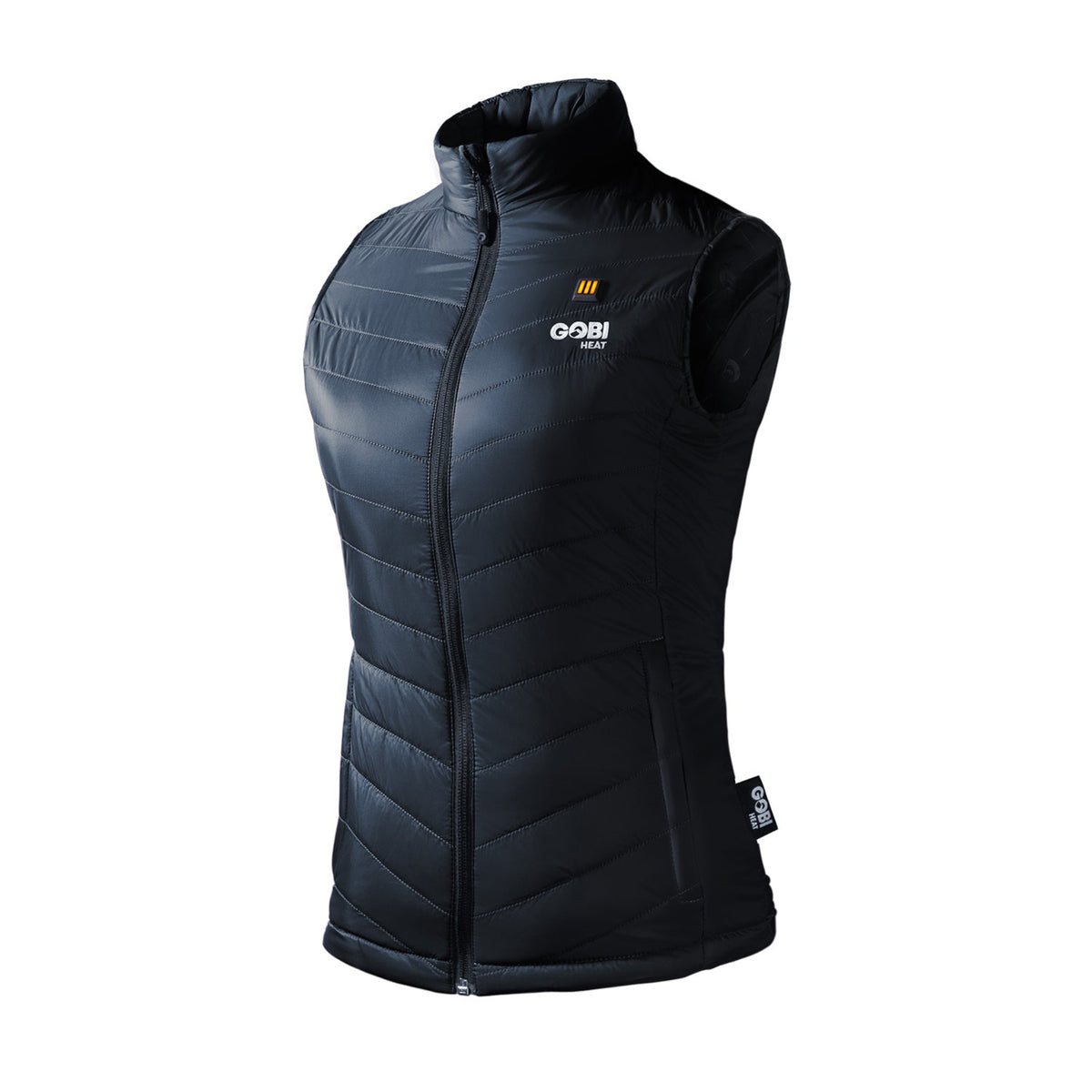 Dune women's heated vest in Onyx front view