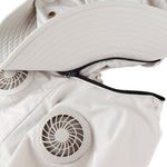 Breza Sun Hat in Sand - detachable hood feature view