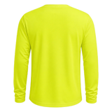 Ray Men's UPF Sun Long-Sleeved T-Shirt back view - hi-vis yellow