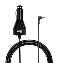 Charger cable where one end is a car lighter plug, and the other is a barrel plug.