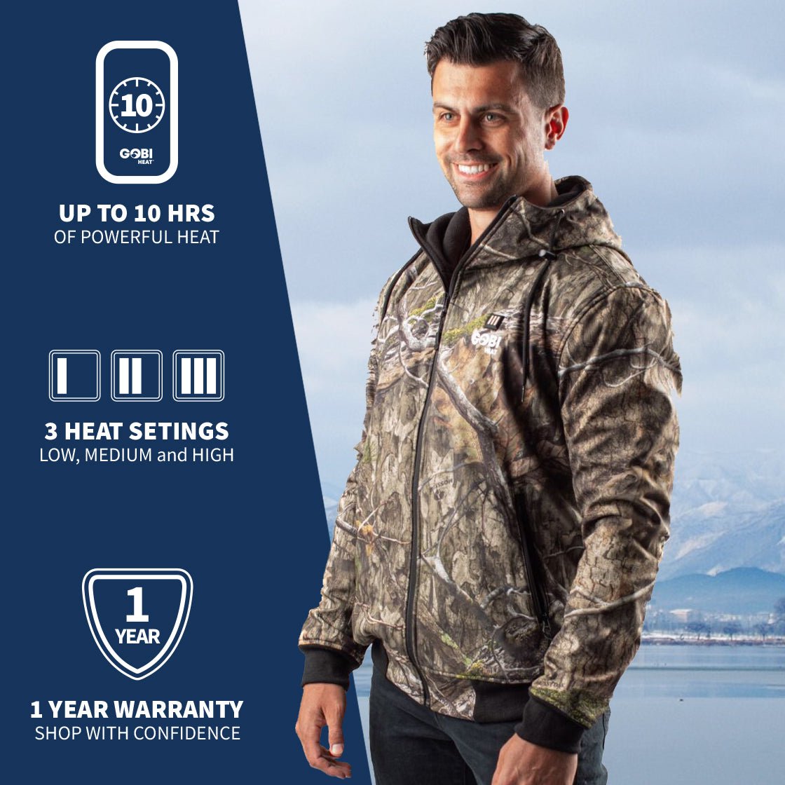 Shadow Heated Hunting Hoodie - Mossy Oak® Camo - Gobi Heat